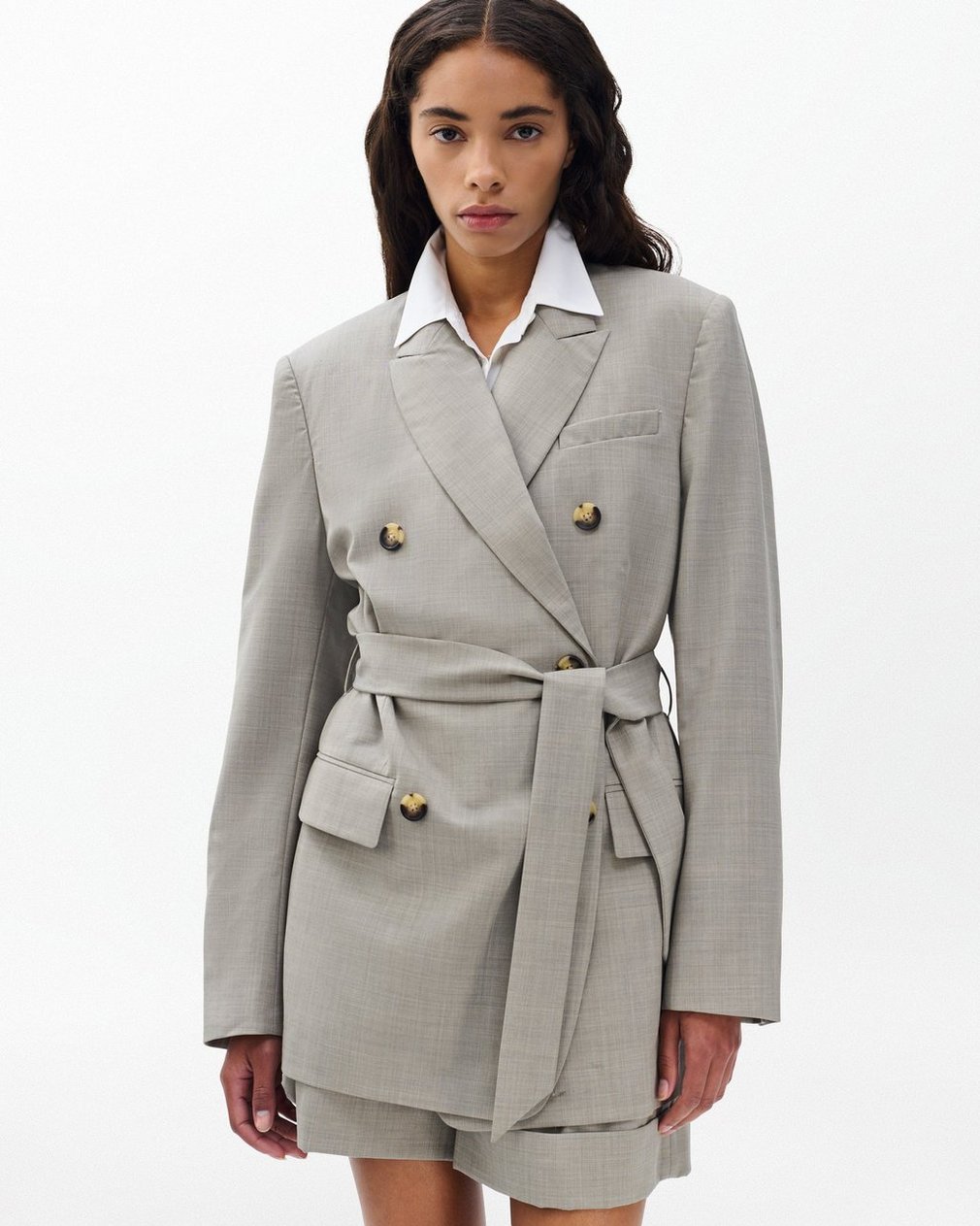 Virginia Italian Stretch Wool Blazer - Light Taupe - Image 4