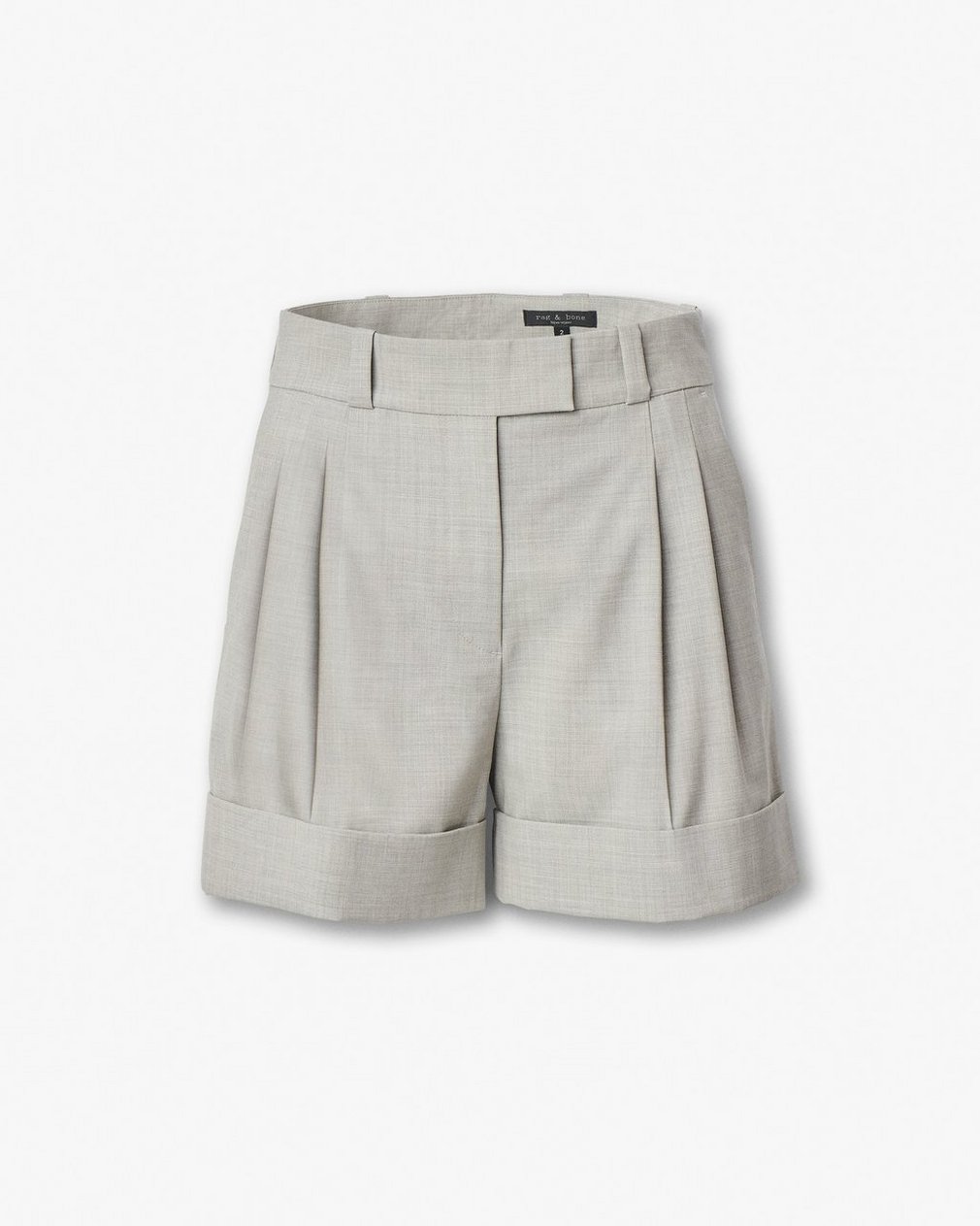 Neila Italian Stretch Wool Shorts - Light Taupe - Image 2