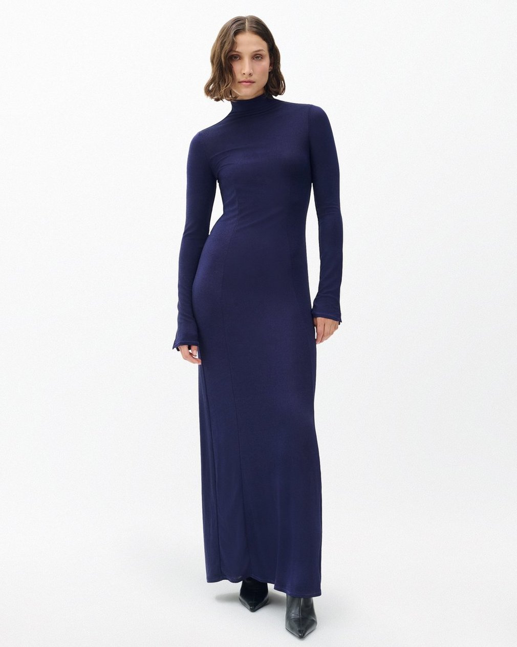 Elsa Metallic Maxi Dress - Dark Blue - Image 5