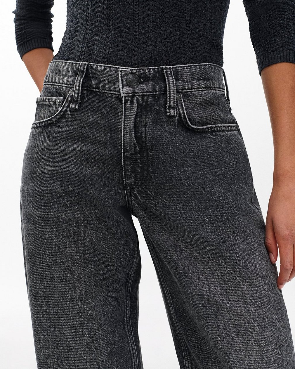 Saige Relaxed Straight Jeans - Charcoal - Image 5
