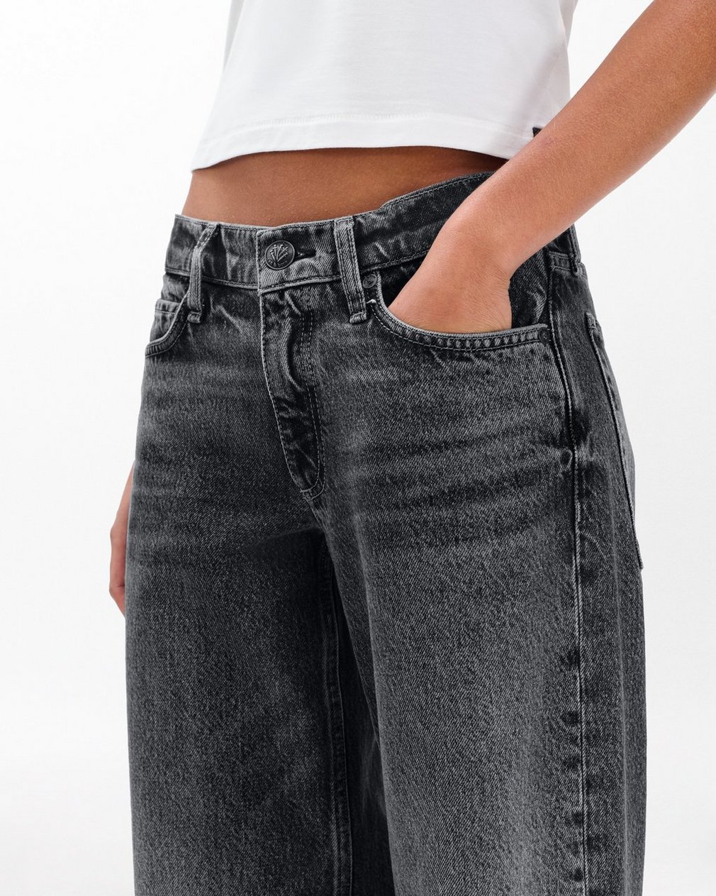 Saige Relaxed Straight Jeans - Charcoal - Image 7