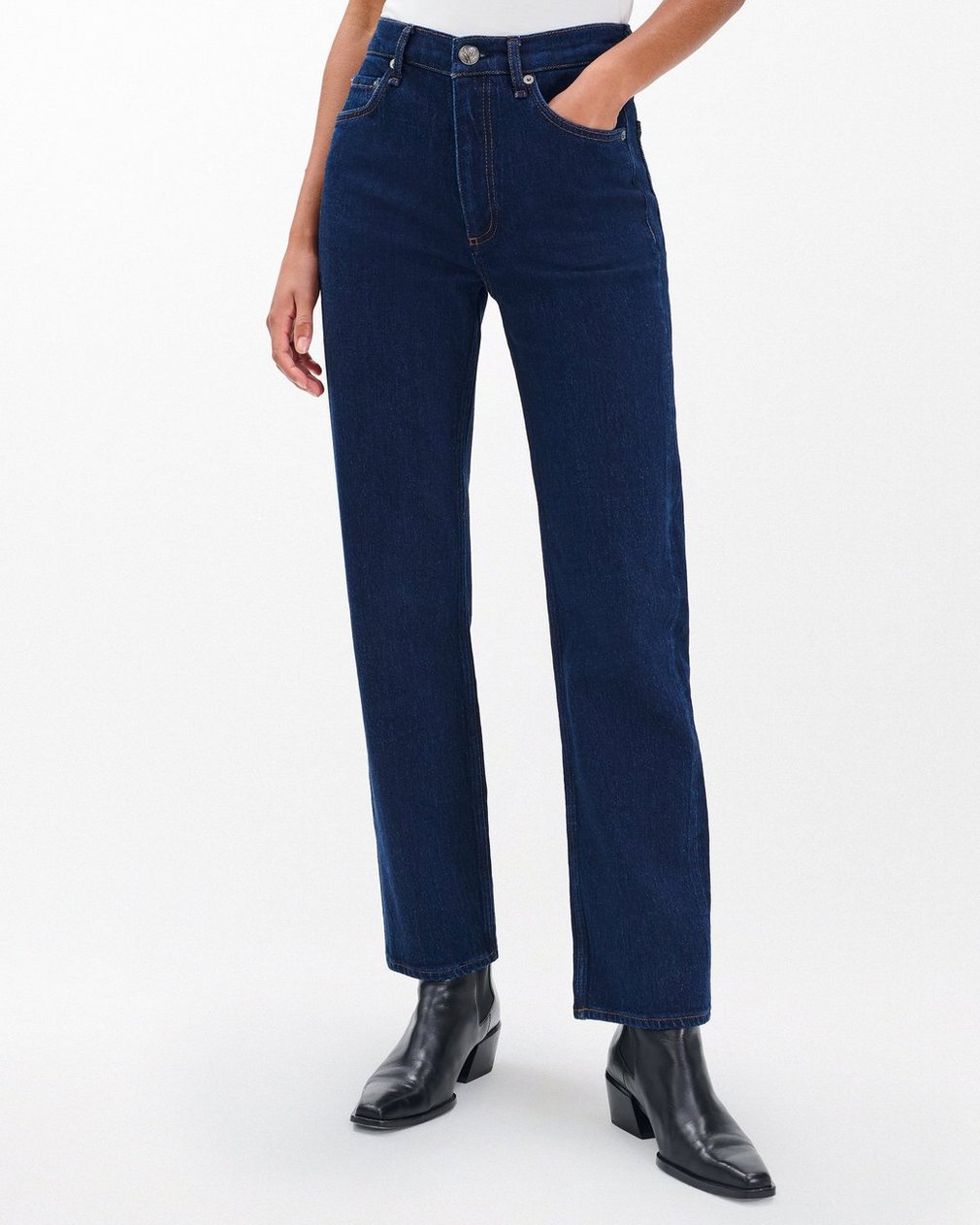Harlow Ankle Straight Jeans - Dark Rinse - Image 4