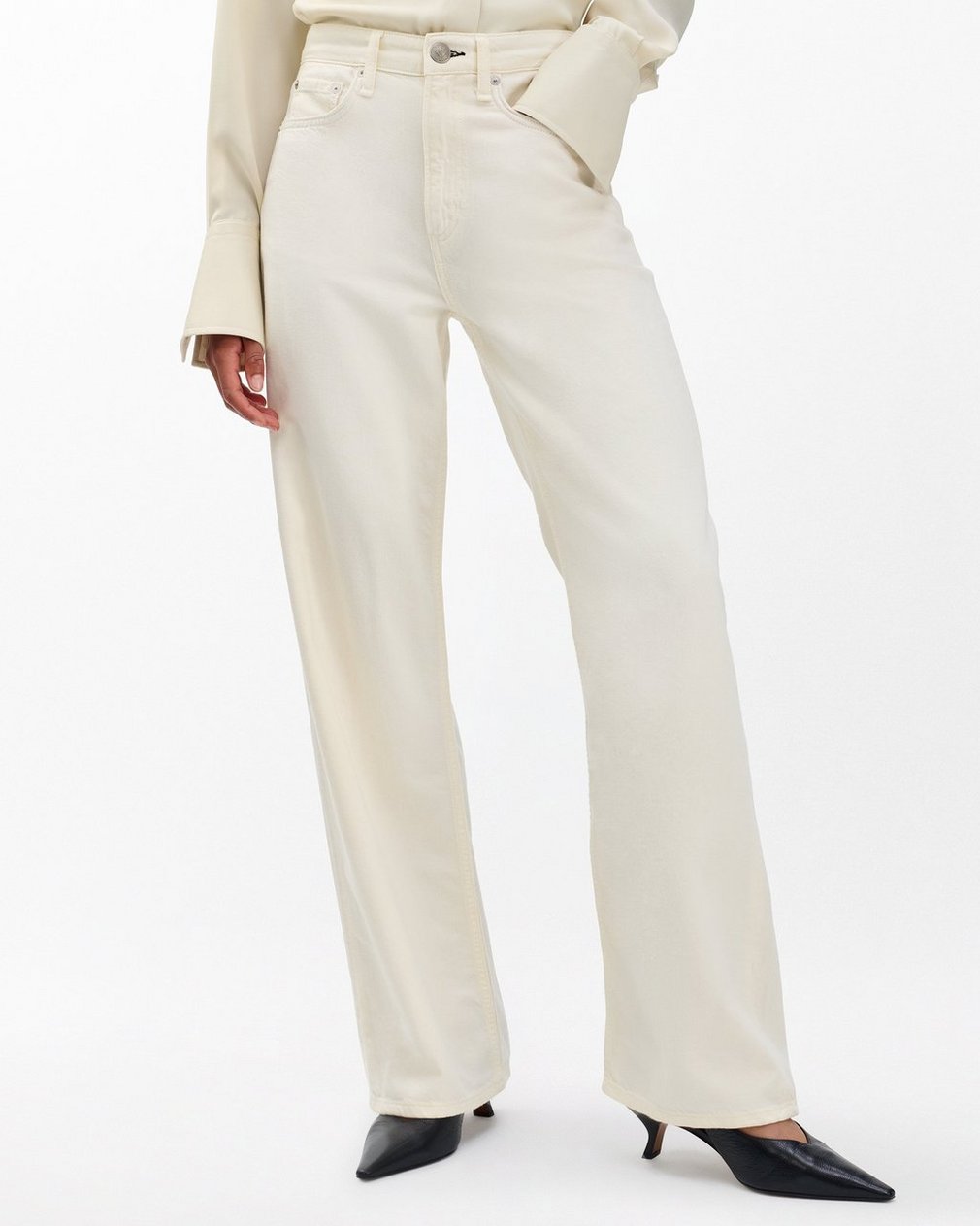 Featherweight Logan Wide Leg - Ecru: Mid-Rise Jean - Image 4