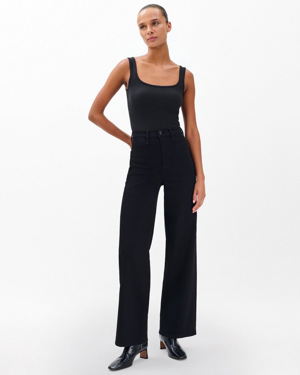 Hadley Wide-Leg Jeans - Black - Image 3