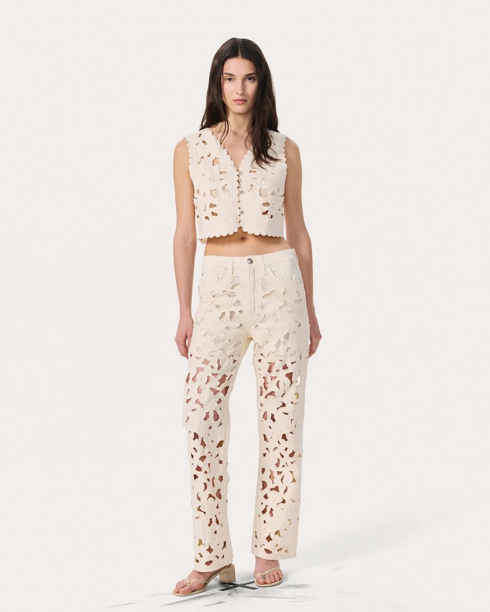 Logan Wide-Leg Jeans - Ecru