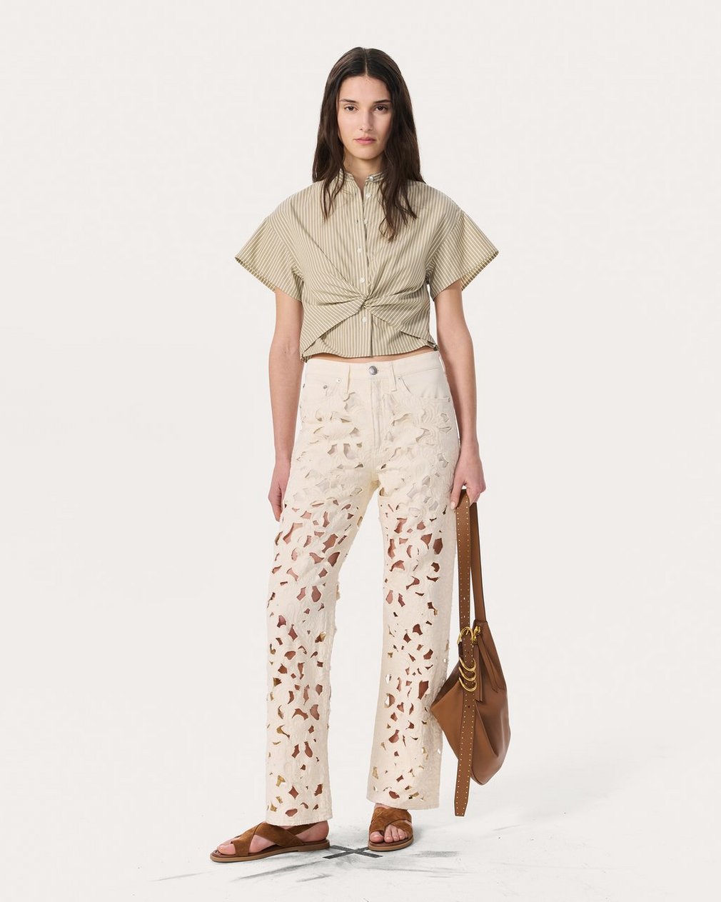 Logan Wide-Leg Jeans - Ecru - Image 7