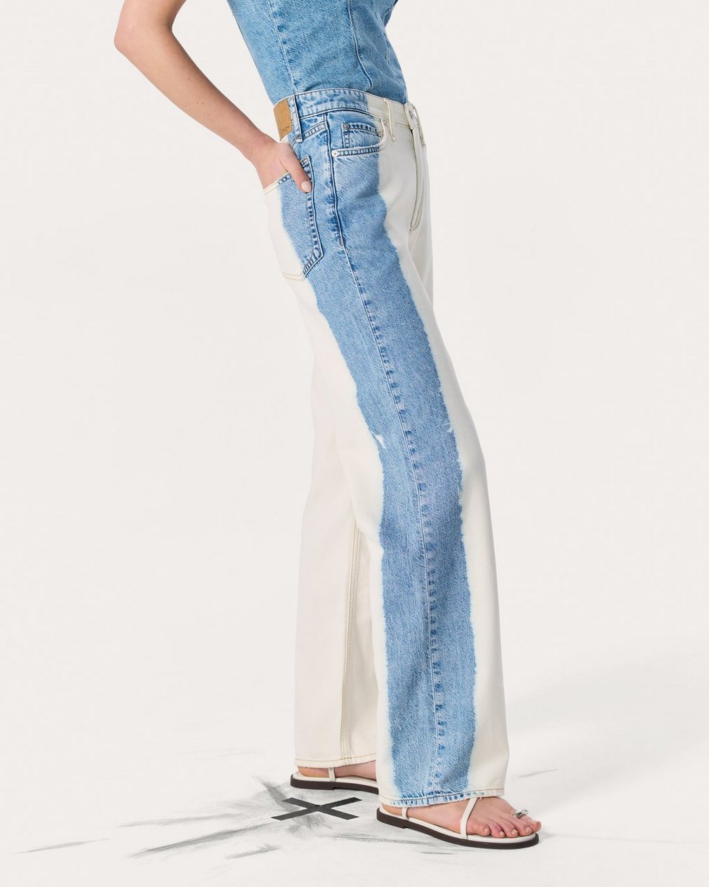 Logan Wide-Leg Jeans - Bleach Stripe - Image 4