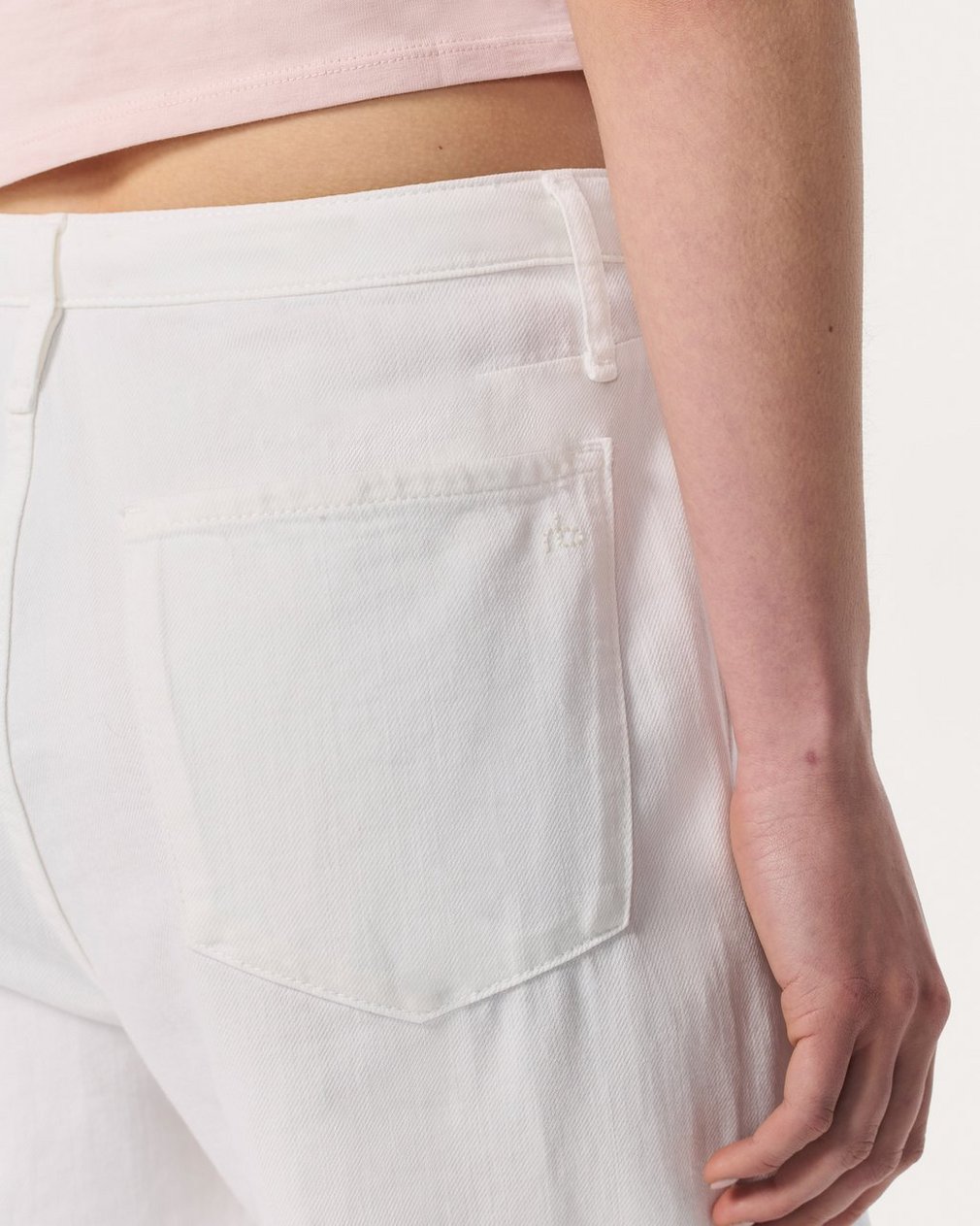 Phoebe Denim Beach Pants - White Eyelet - Image 5