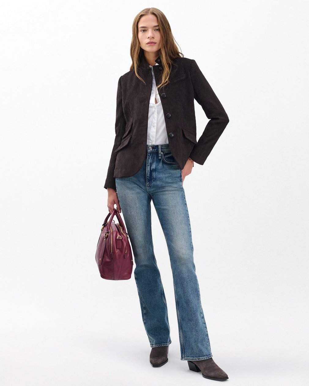 Slade Corduroy Blazer - Brown - Image 3