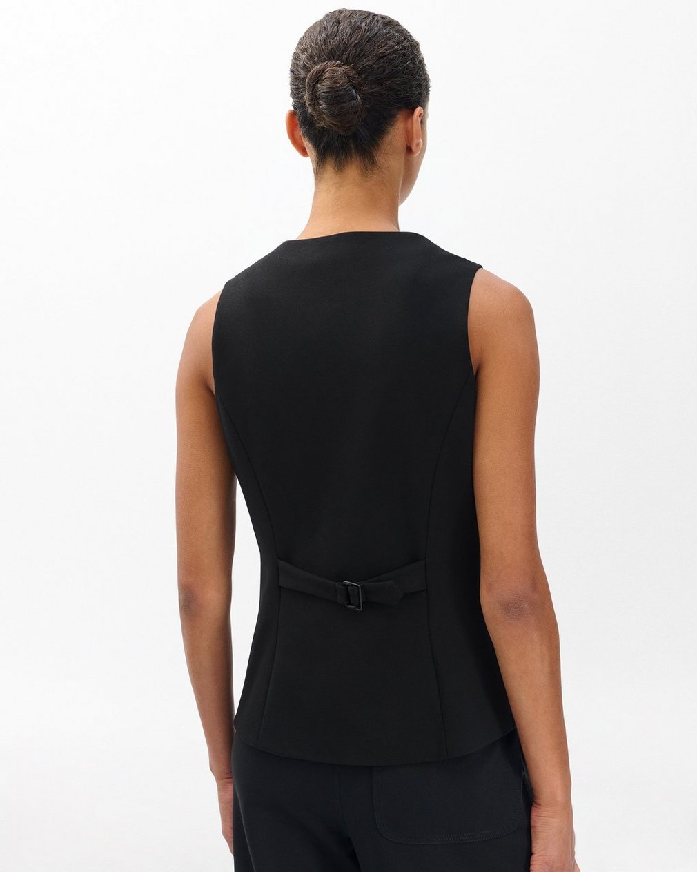 Irina Long Vest - Black - Image 5