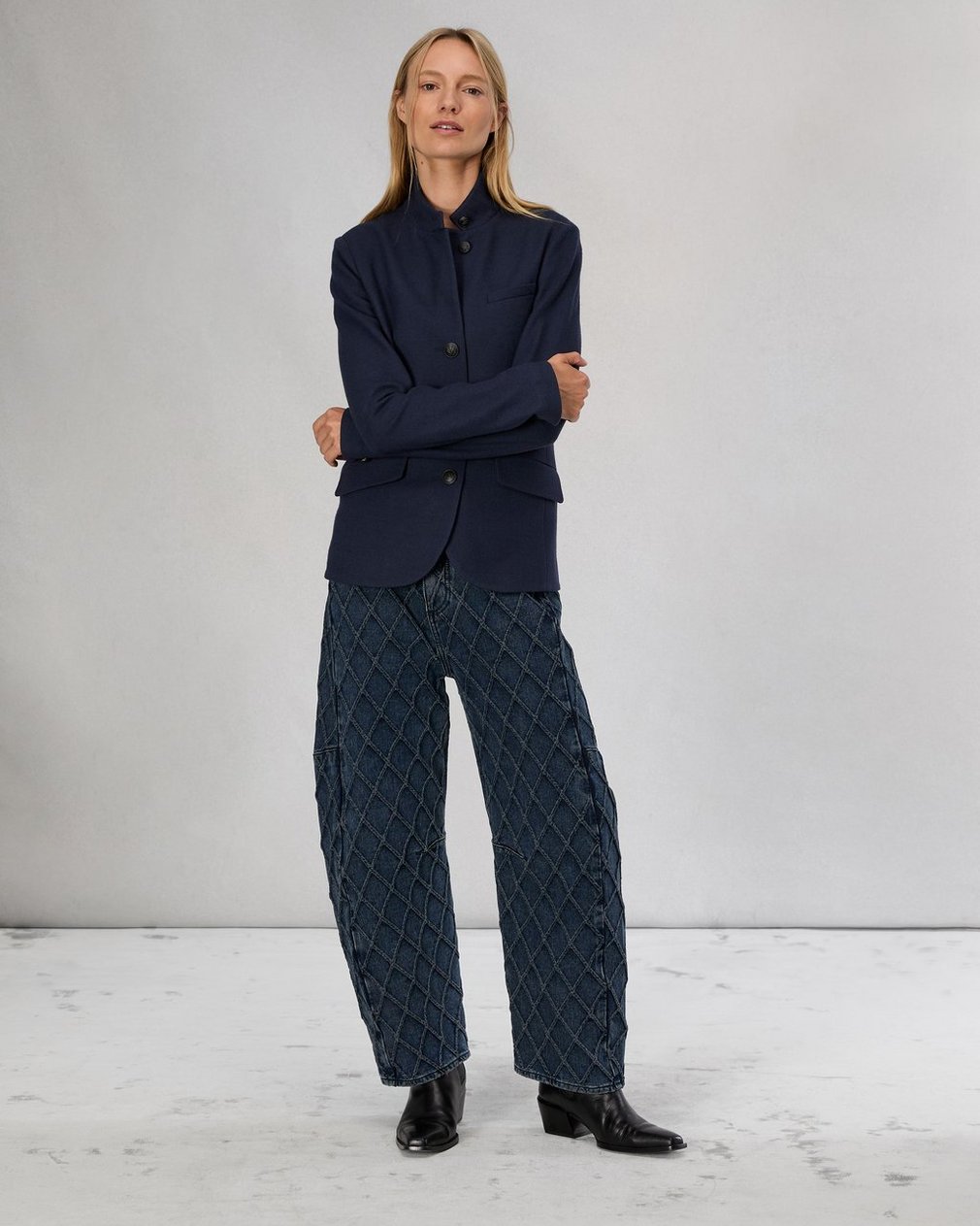 Slade Wool Blazer - Navy - Image 3