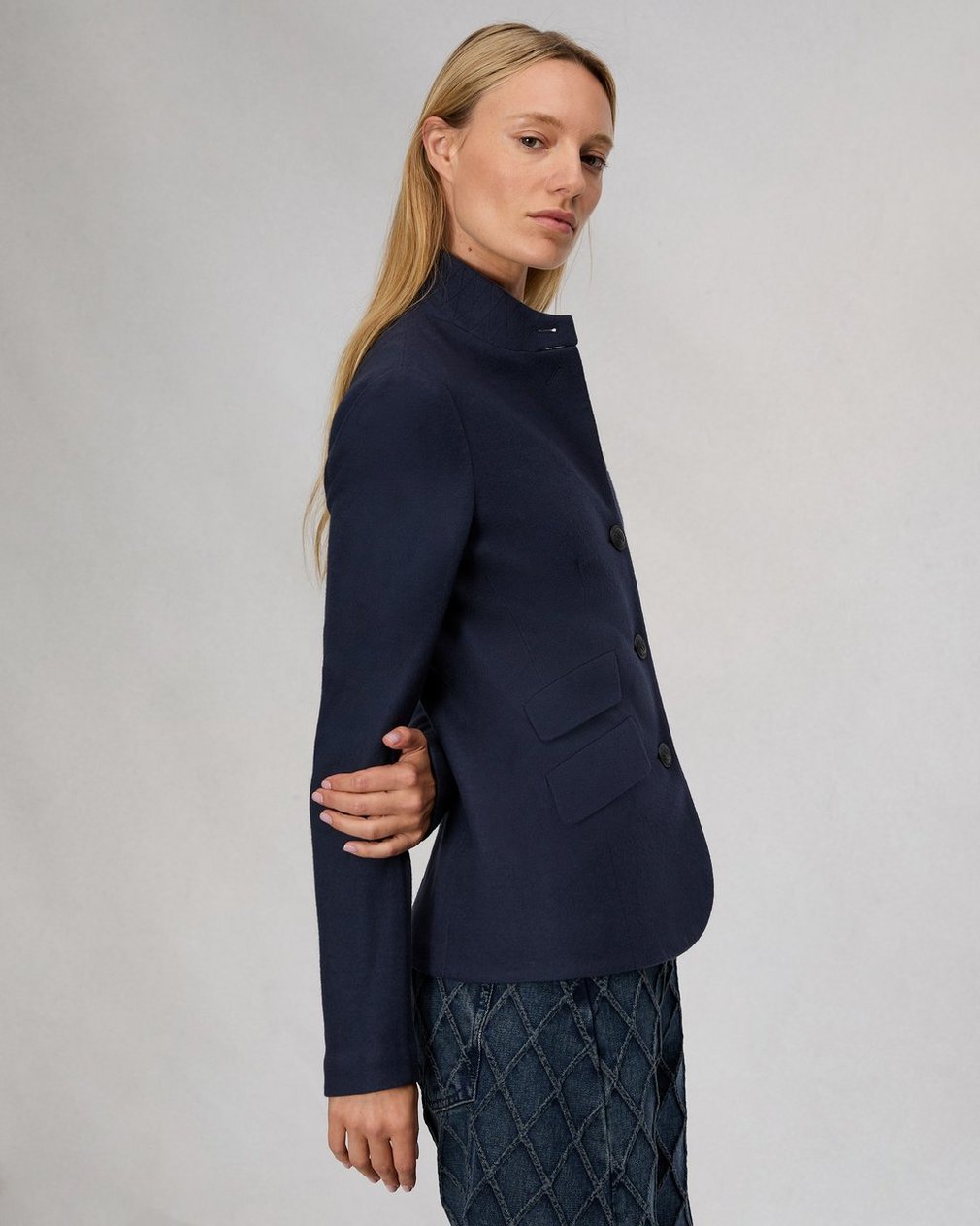 Slade Wool Blazer - Navy - Image 4