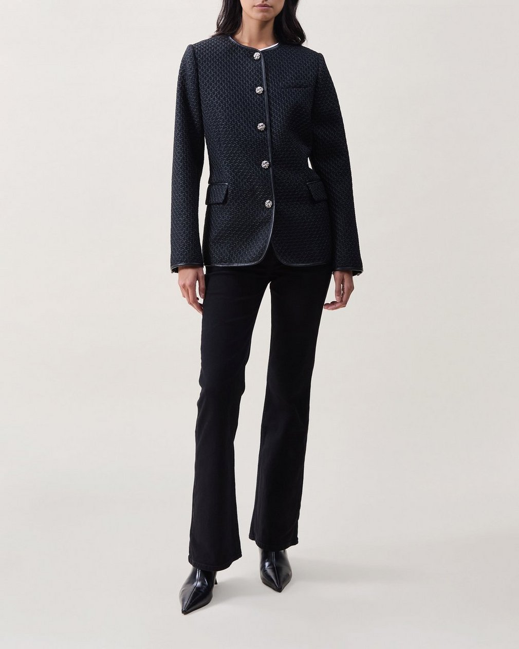 Payley Tweed Blazer - Black