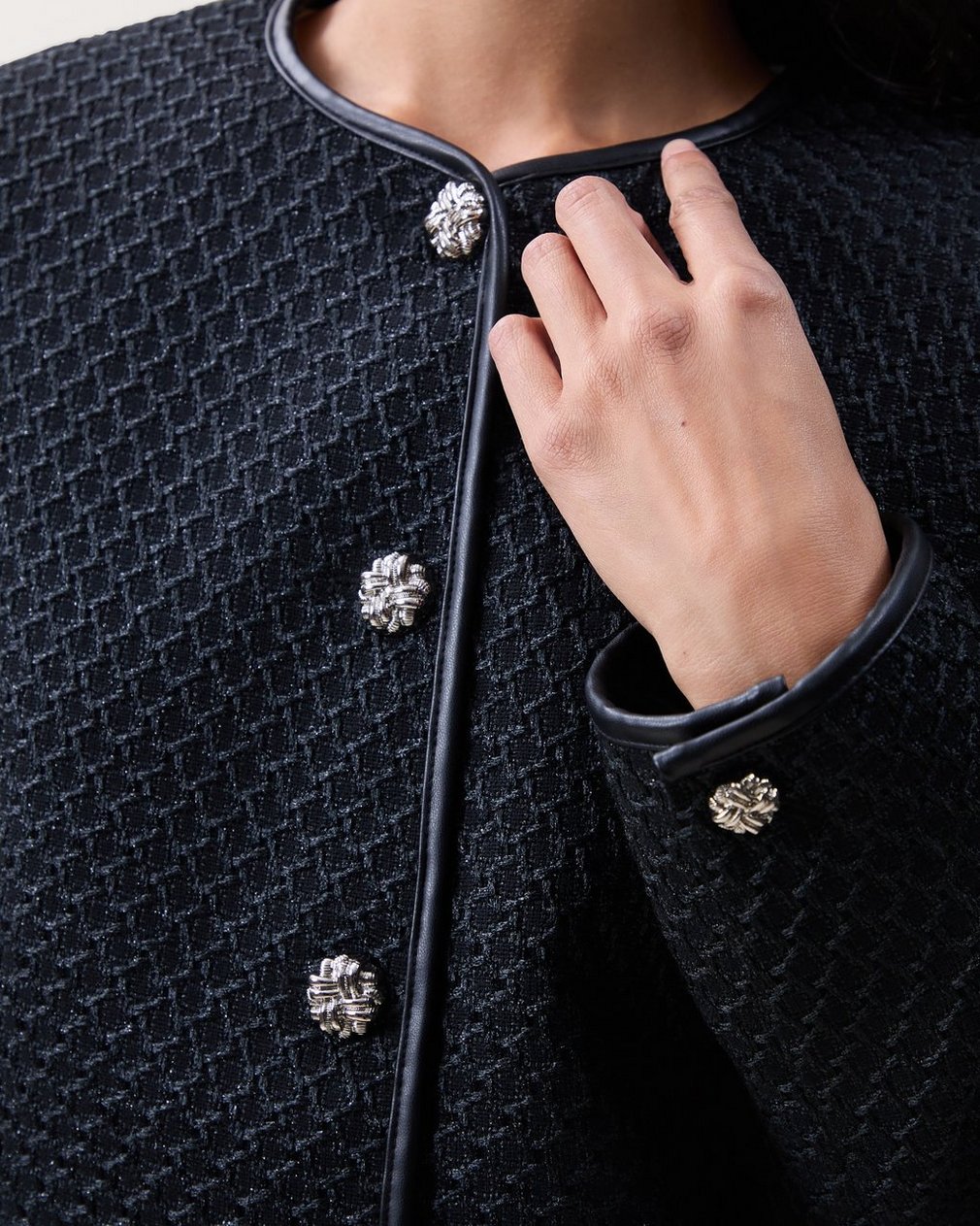 Payley Tweed Blazer - Black - Image 3