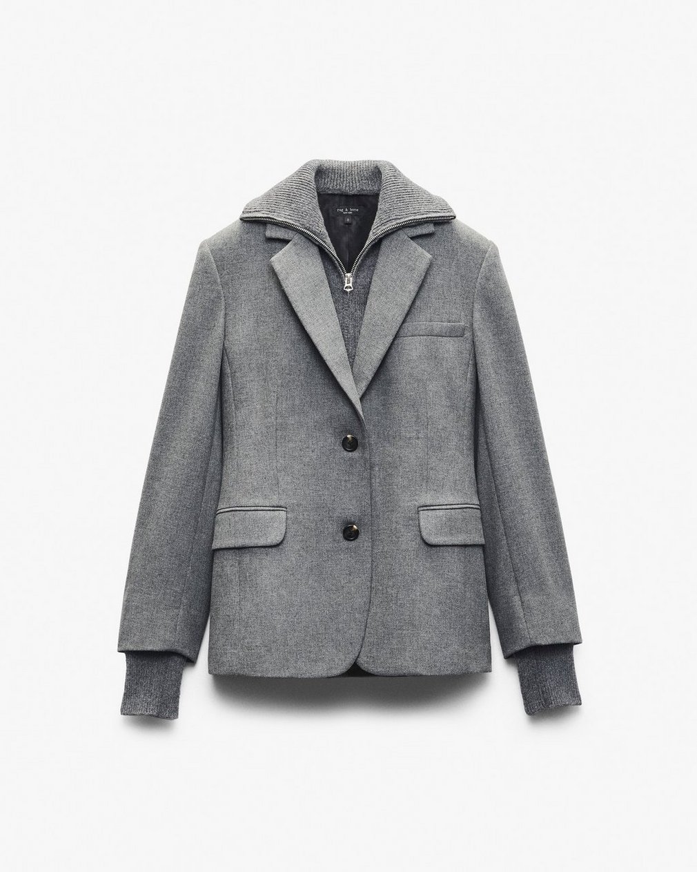 Frank Mixed-Media Blazer - Grey - Image 2