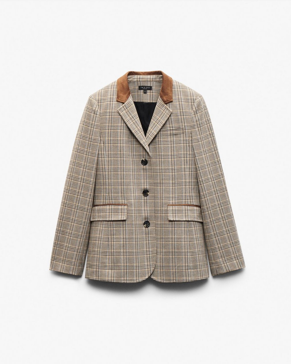 Evia Plaid Blazer - Tan Multi - Image 2
