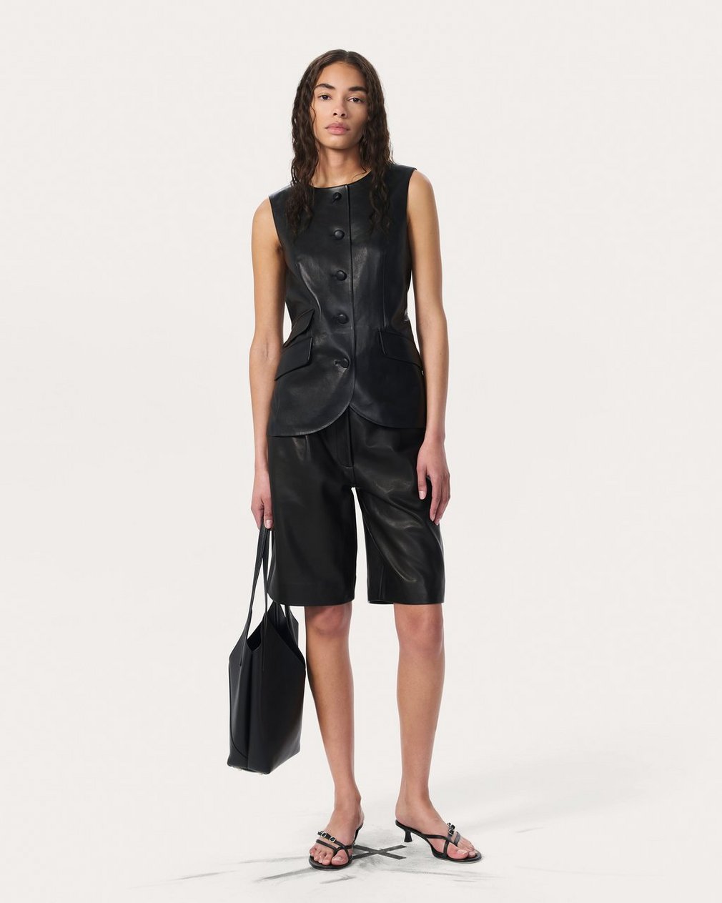 Slade Leather Vest - Black - Image 3