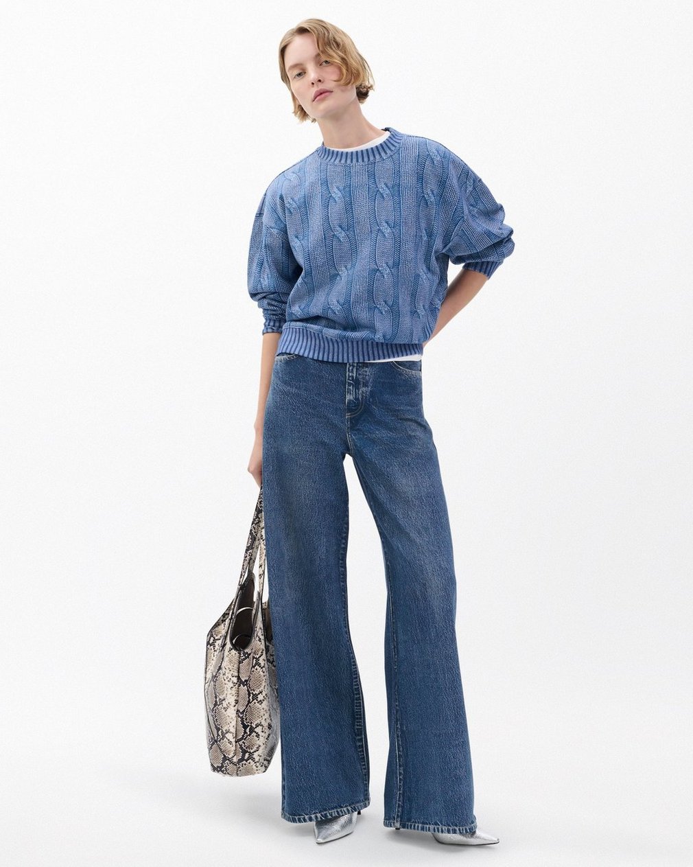 Miramar Cable-Effect Sweatshirt - Indigo - Image 3