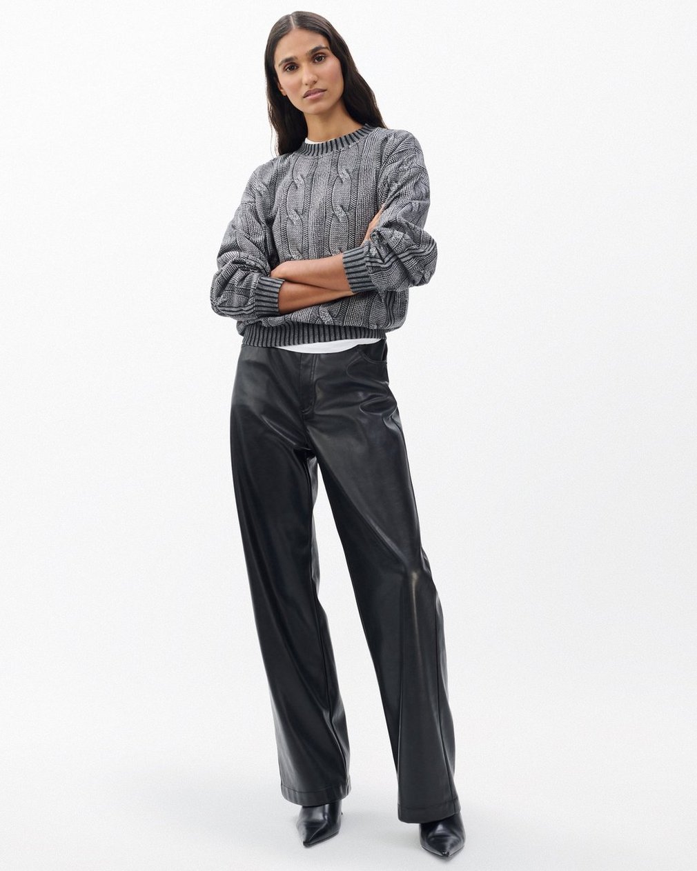 Miramar Cable-Effect Sweatshirt - Washed Black - Image 3