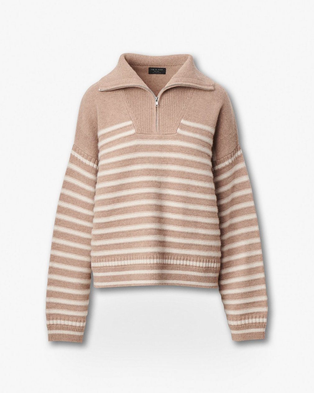 Raven Wool-Cashmere Half-Zip Sweater - Camel - Image 2