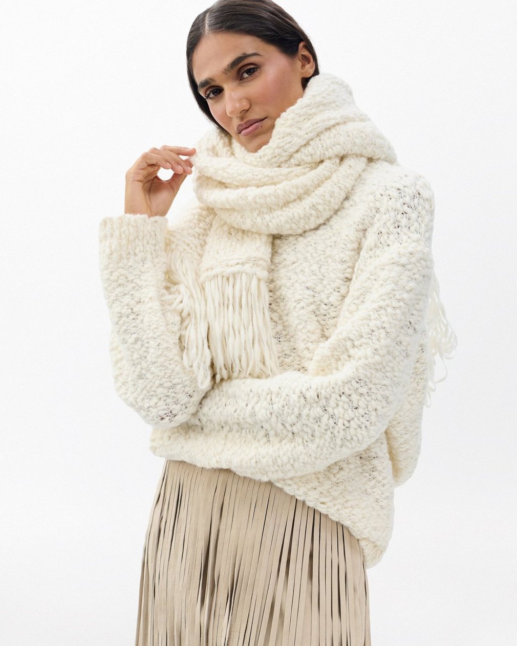 Luisa Scarf Sweater - Ivory - Image 5