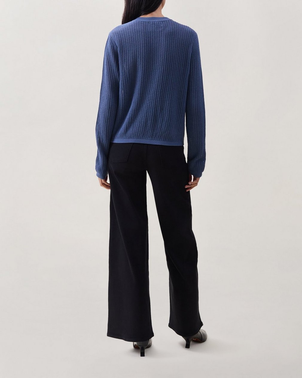 Vivi Open-Knit Cardigan - Worn Indigo - Image 2