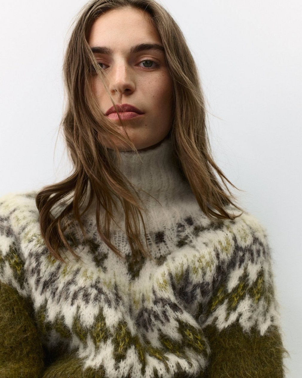 Beth Fair Isle Turtleneck Sweater - Army Multi - Image 5