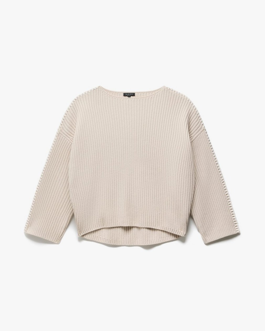 Ingrid Boatneck Wool Sweater - Light Oat - Image 2