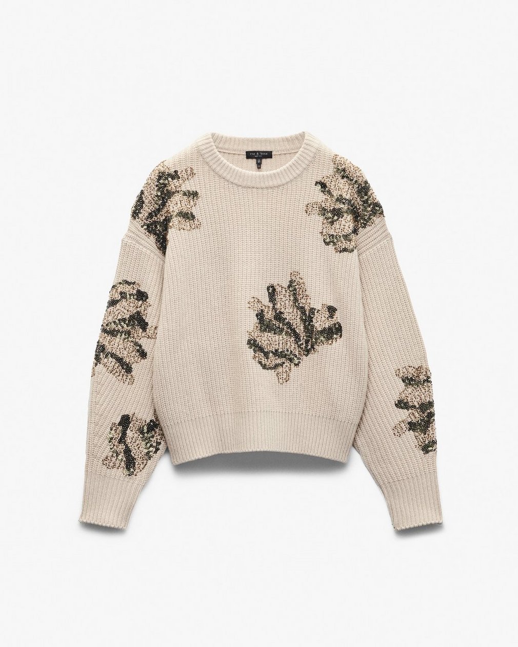 Julie Sequined Wool Sweater - Beige - Image 2
