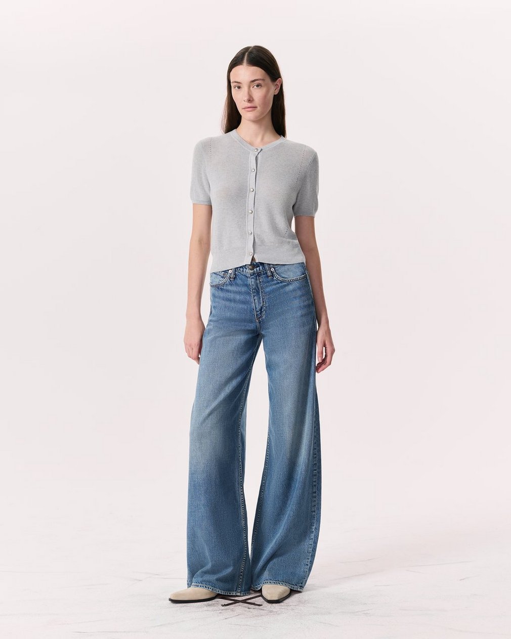 Dina Cotton-Cashmere Cardigan - Heather Grey - Image 4