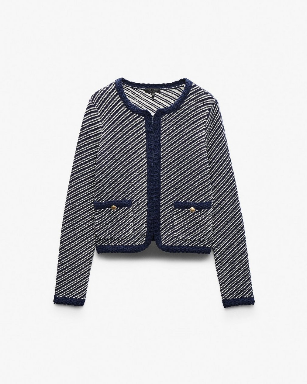 Claire Striped Cardigan - Indigo - Image 2