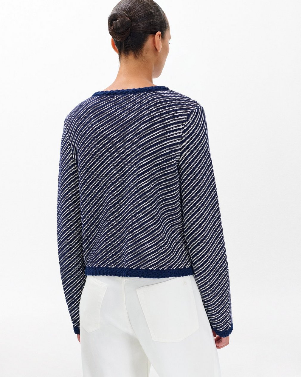 Claire Striped Cardigan - Indigo - Image 6