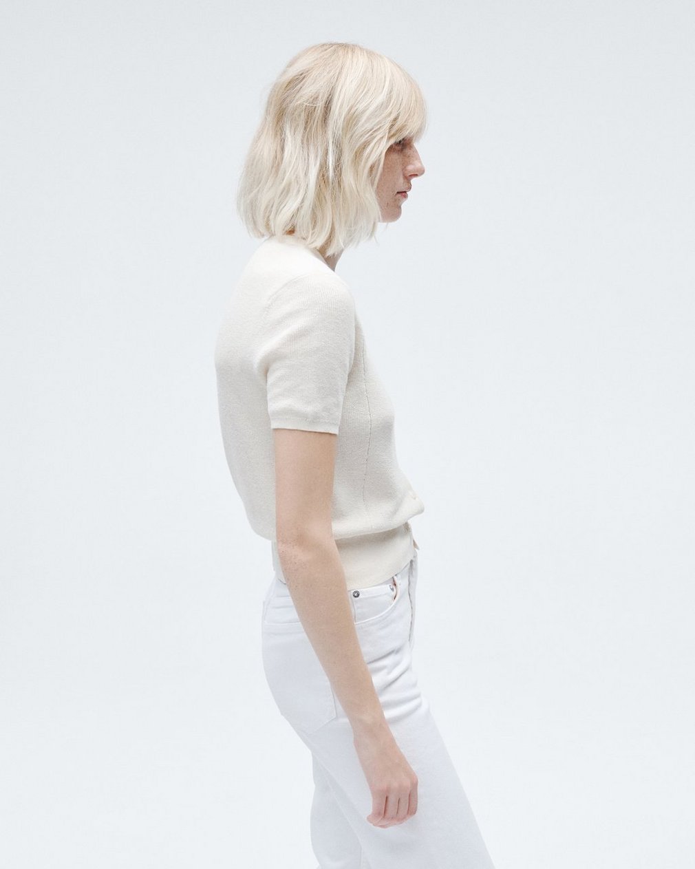 Dina Cotton Cardigan - Ivory - Image 4