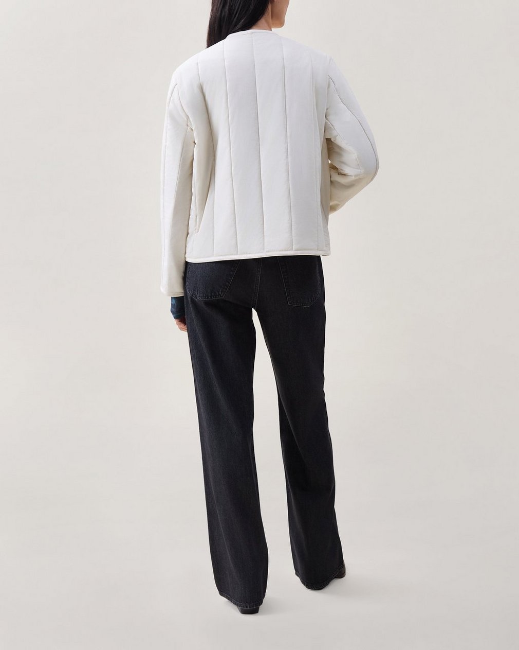 Ellen Quilted Liner Jacket - Ivory - Image 2