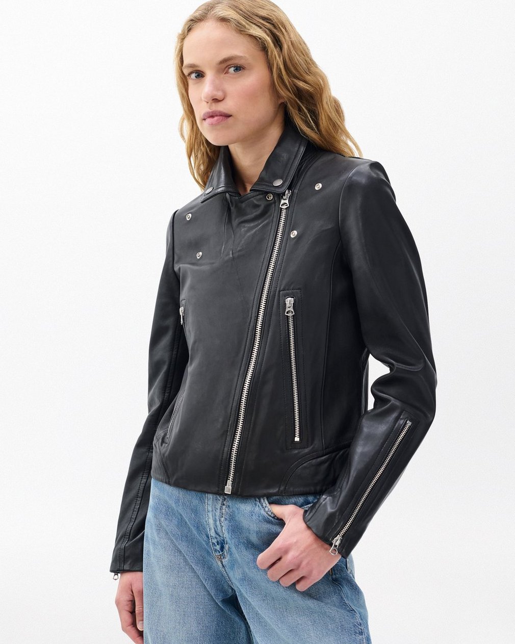 Mack Leather Moto Jacket for Women - Image 5