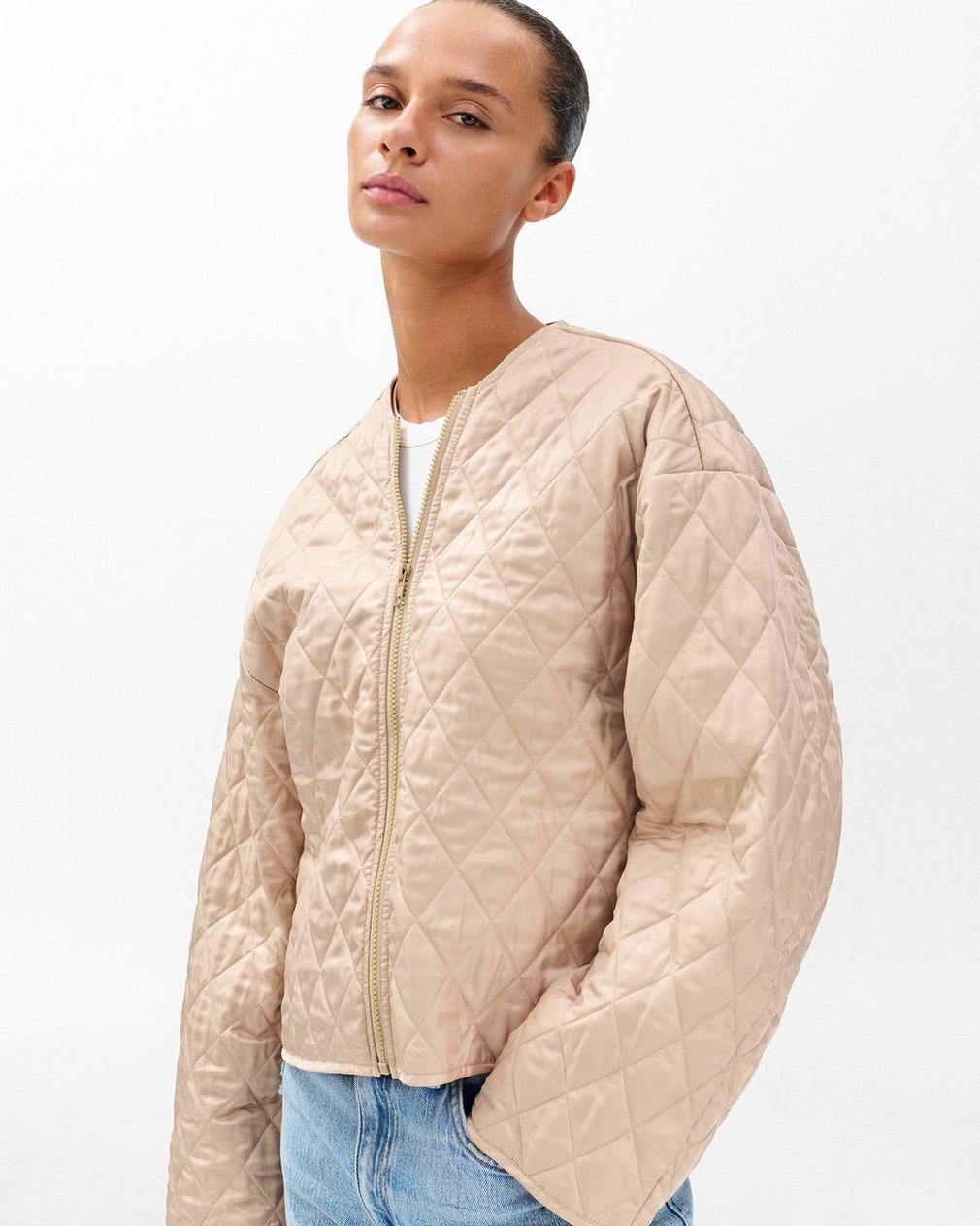 Nonie 2-in-1 Cotton Twill Jacket - Beige - Image 4