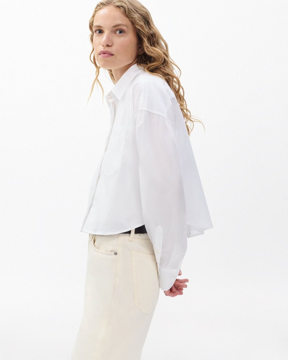 Marin Cropped Shirt - White - Image 4