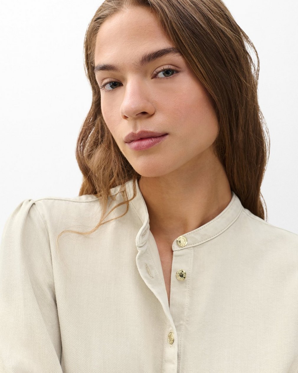 Sandra Denim Blouse - Sand Stone - Image 5