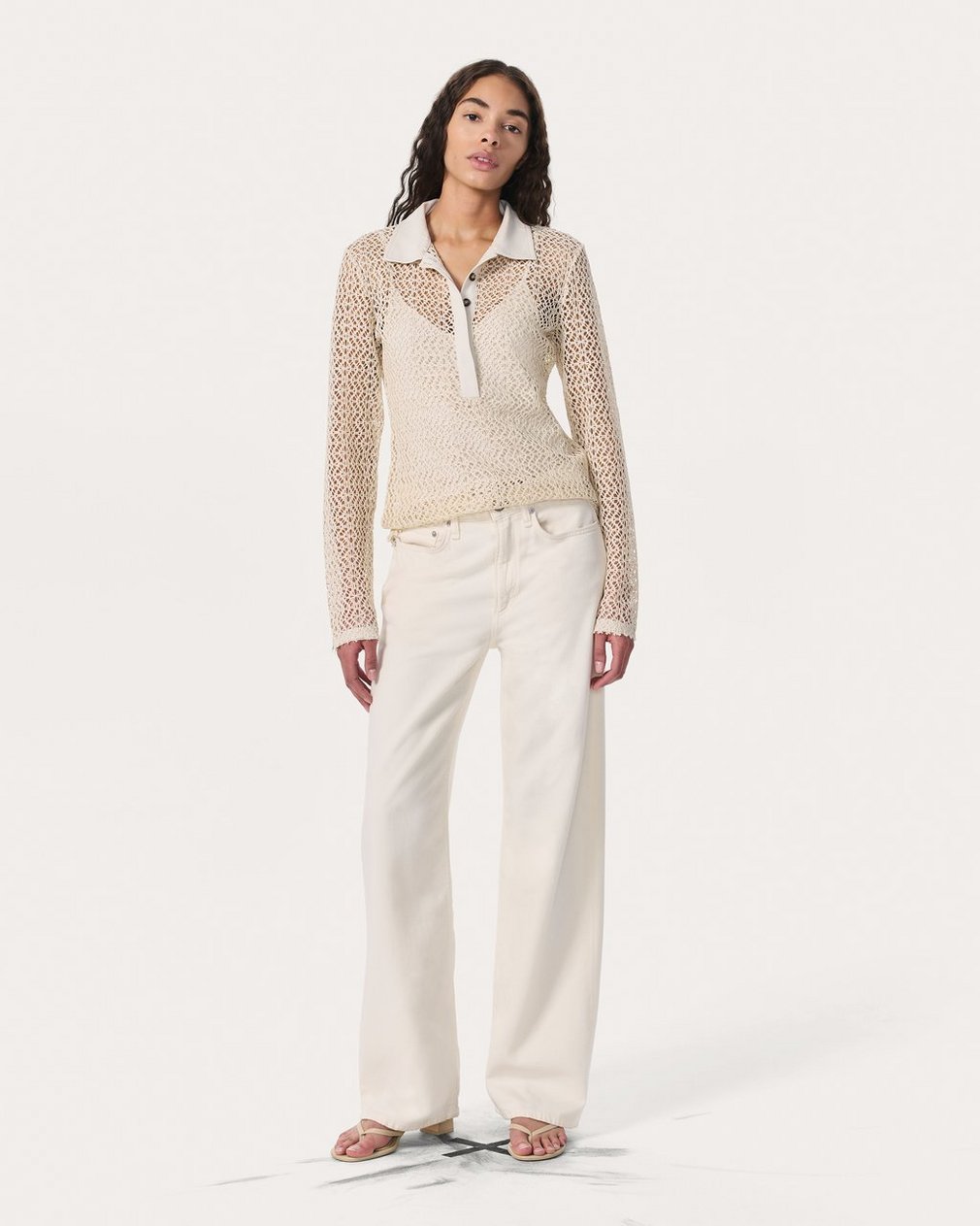 Liv Mesh Polo Shirt - Turtledove - Image 3