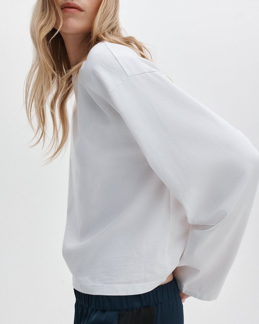 Kelly Boxy Long-Sleeve Tee - White - Image 5