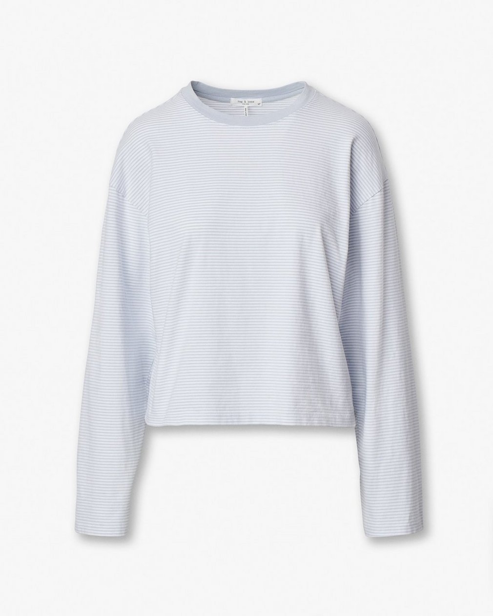 Kelly Boxy Striped Long-Sleeve Tee - Light Blue Multi - Image 2