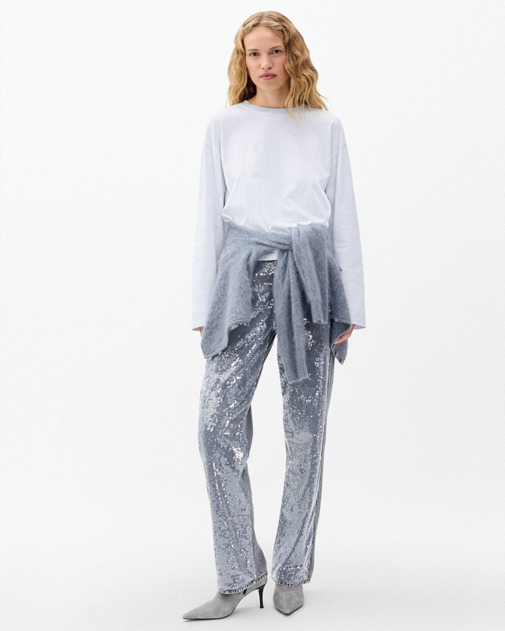 Kelly Boxy Striped Long-Sleeve Tee - Light Blue Multi - Image 3