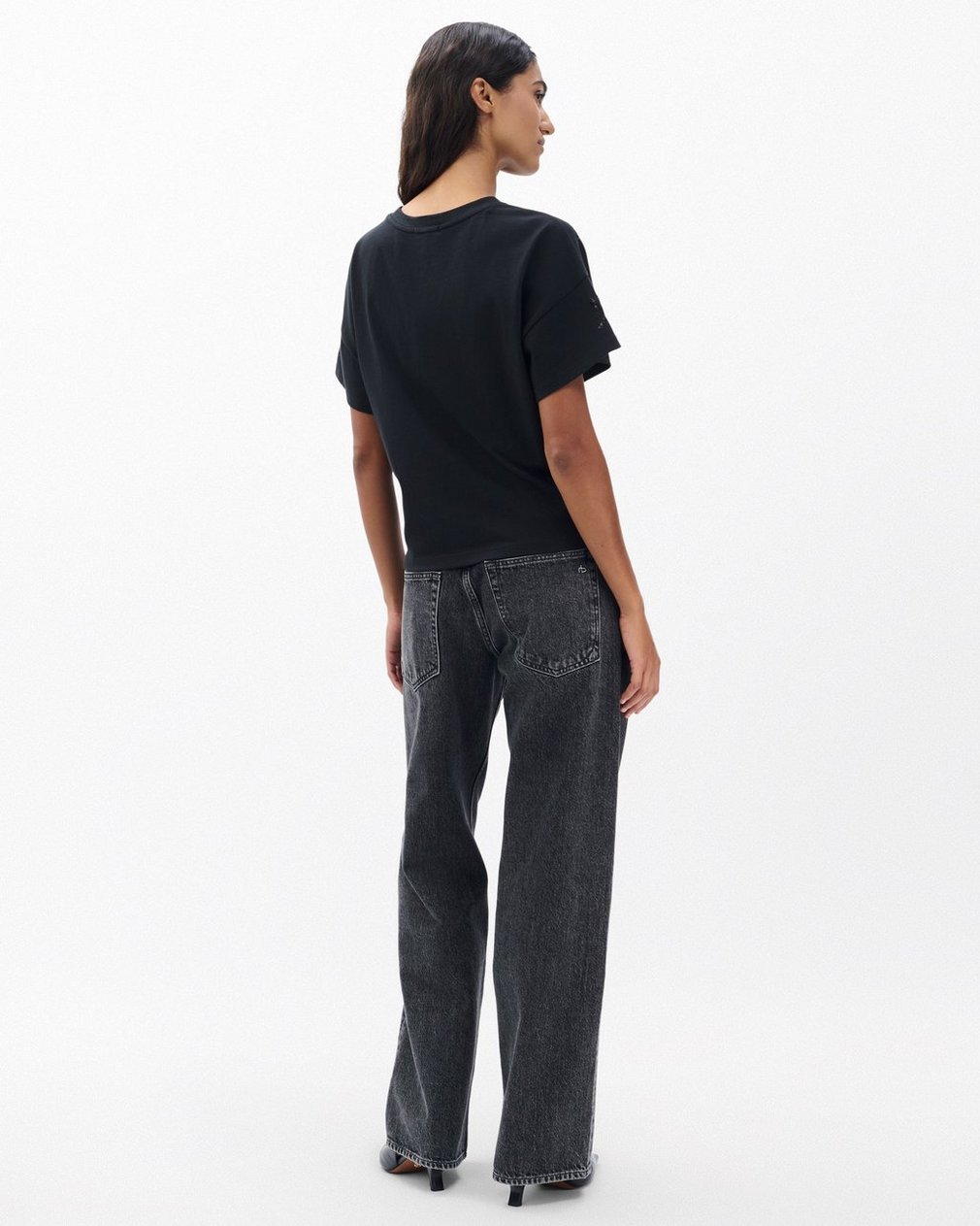 Kelly Boxy Beaded Floral Tee - Black - Image 5