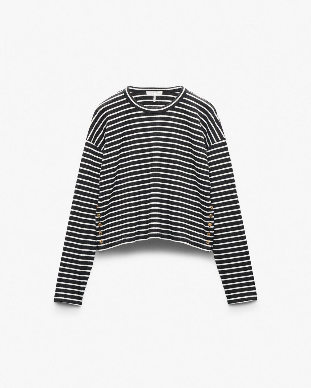 The Knit Striped Long-Sleeve Tee - Black Multi - Image 2