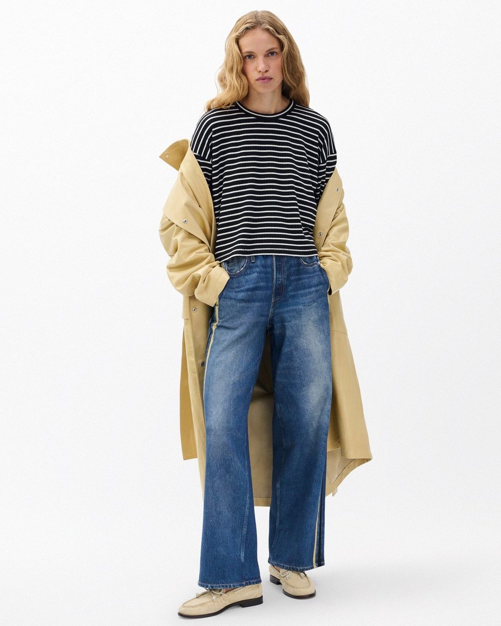 The Knit Striped Long-Sleeve Tee - Black Multi - Image 3