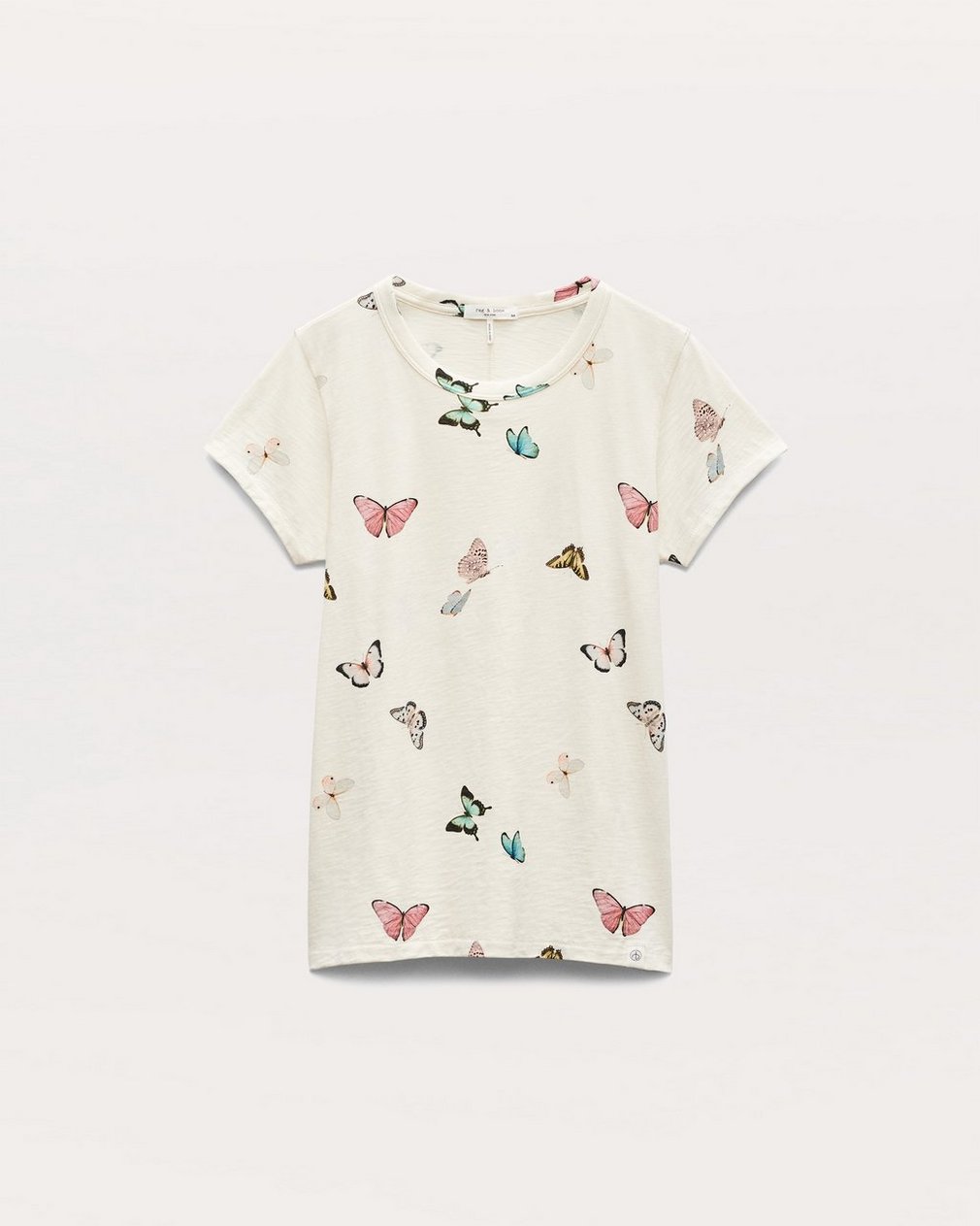 Butterfly Printed Cotton T-Shirt - Ivory Multi - Image 2