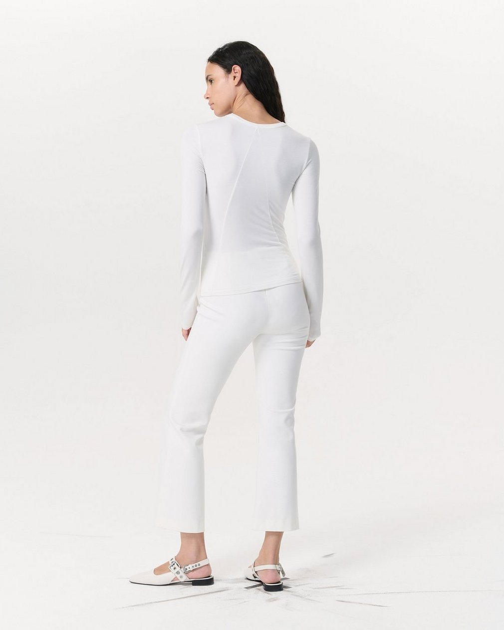 Luca Long Sleeve Tee - White - Image 6