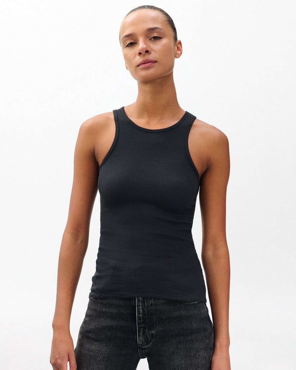 The Essential Rib Tank - Black - Image 4