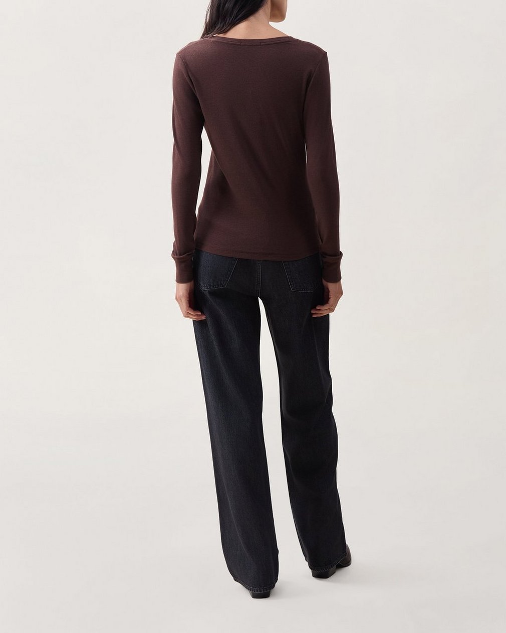 Essie Ribbed Henley - Espresso - Image 2