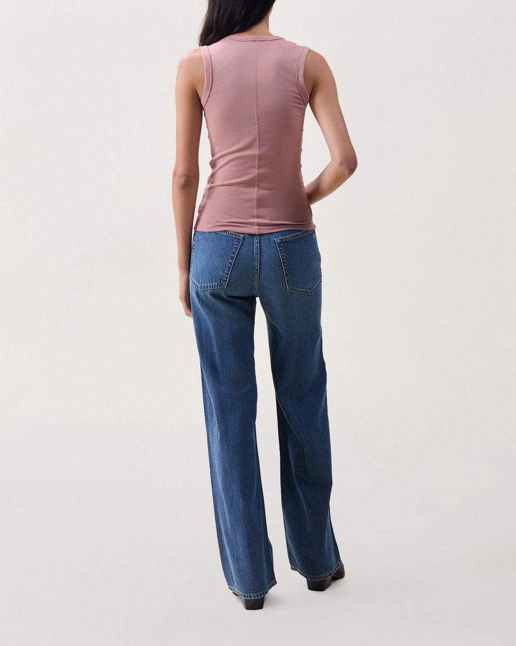 Lucy V-Neck Tank - Washed Rose - Image 2